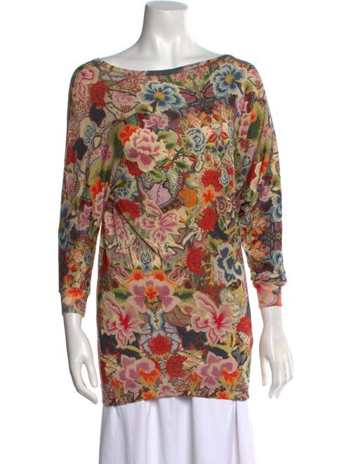Alexander McQueen Floral Print Bateau Neckline Tunic