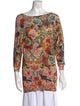 Alexander McQueen Floral Print Bateau Neckline Tunic