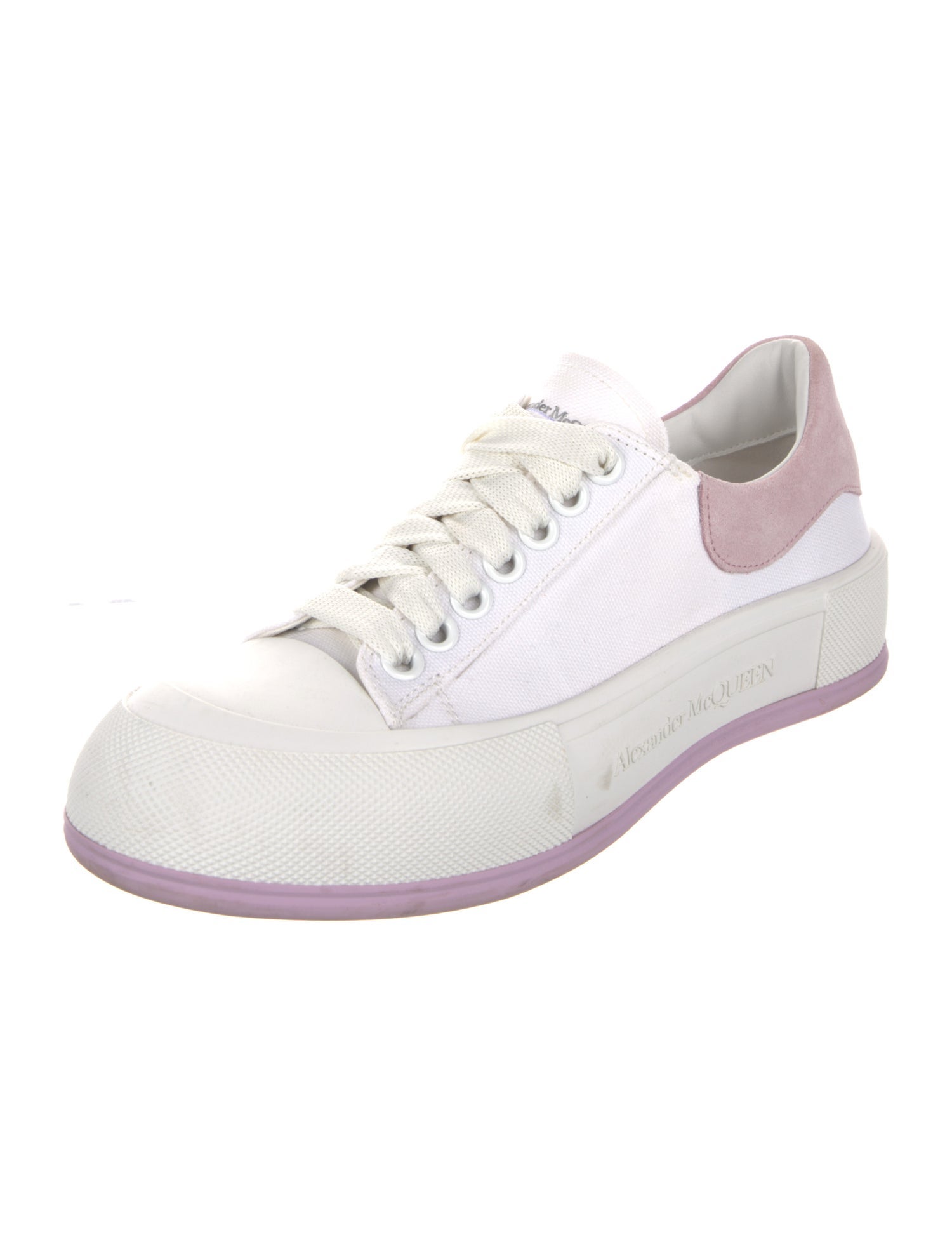 Alexander McQueen Canvas Colorblock Pattern Sneakers