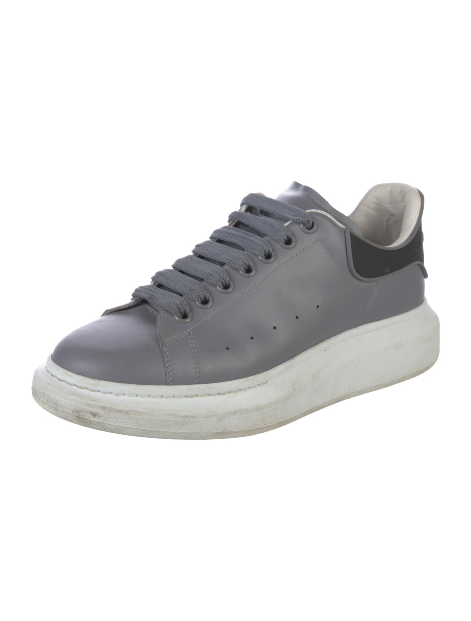 Alexander McQueen Leather Colorblock Pattern Chunky Sneakers