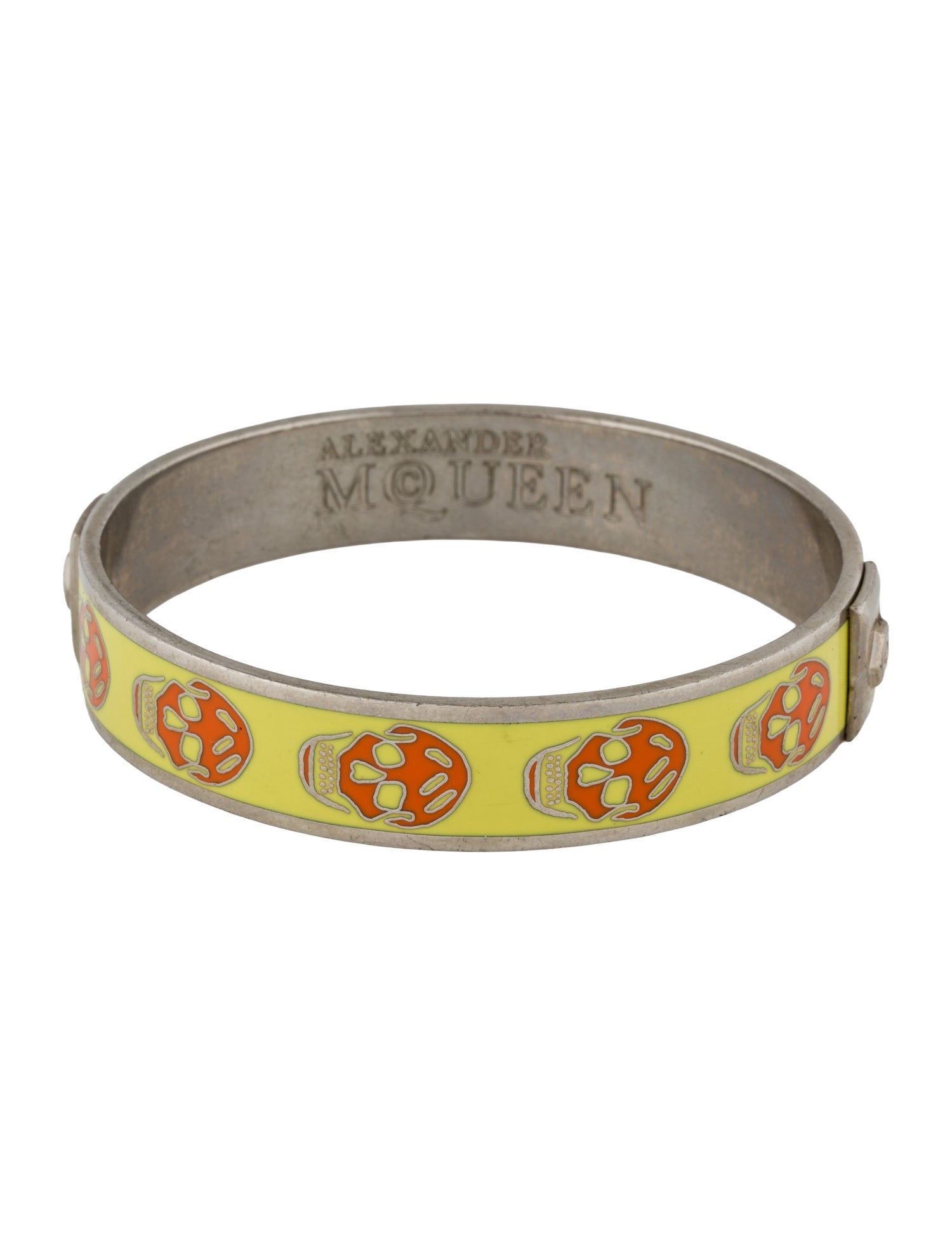 Alexander McQueen Enamel Skull Bangle Bracelet”