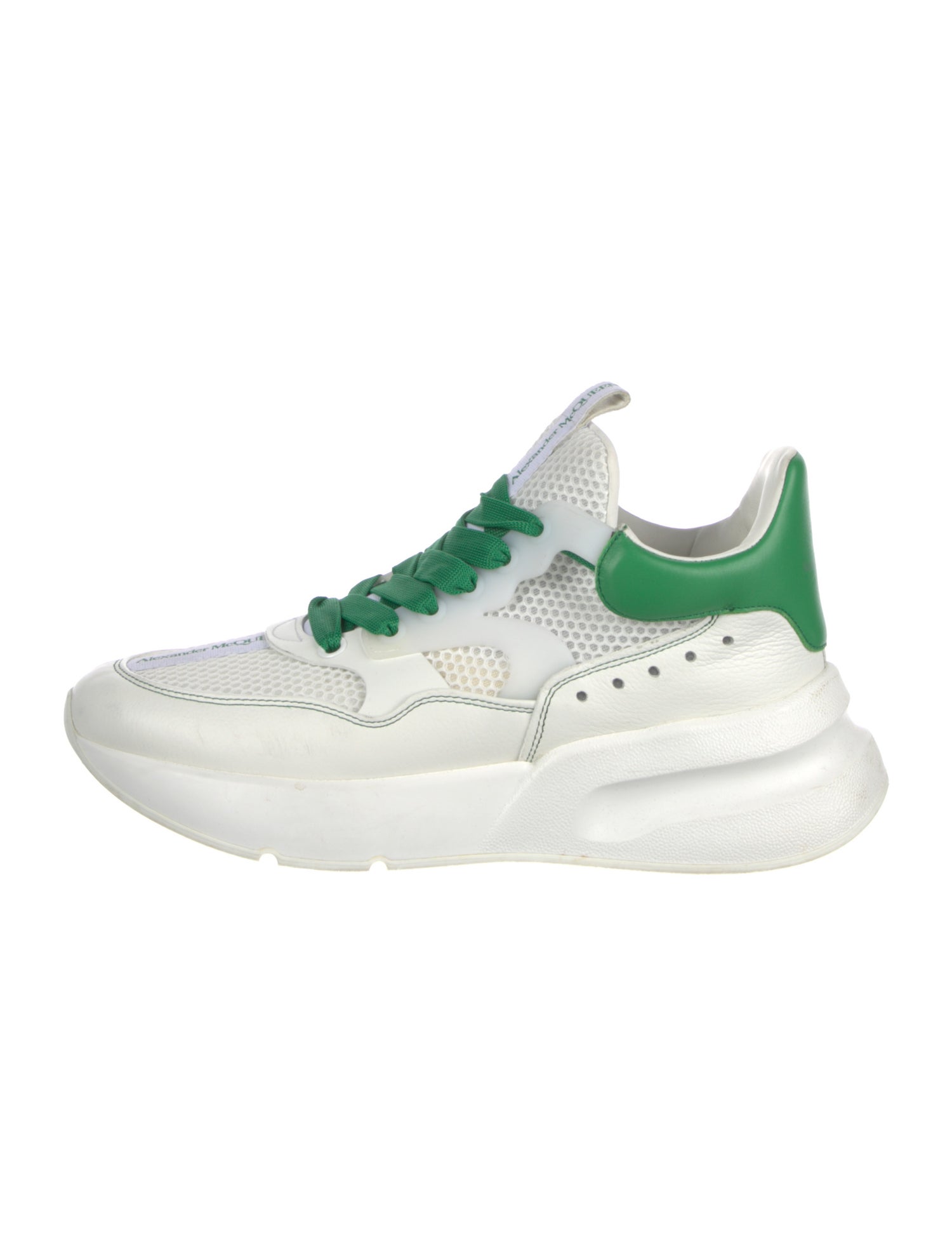 Alexander McQueen Leather Colorblock Pattern Sneakers