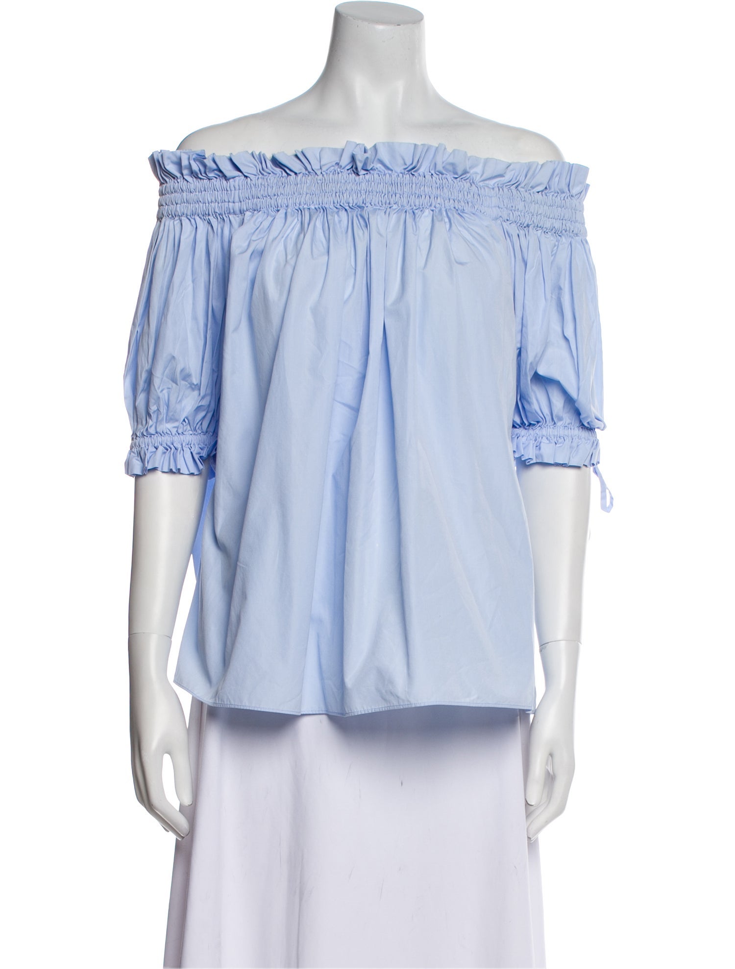 Alexander McQueen Off-The-Shoulder Three-Quarter Sleeve Top