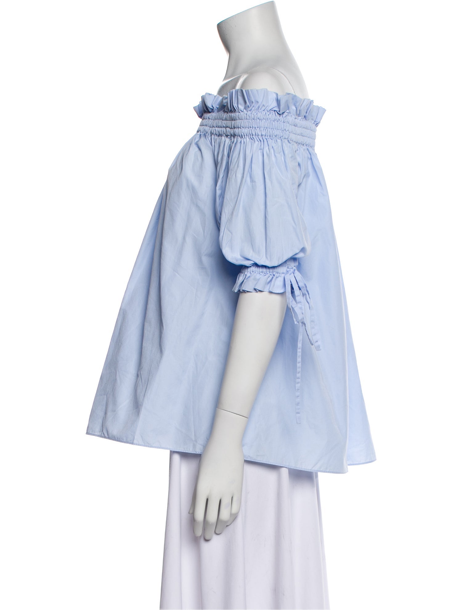 Alexander McQueen Off-The-Shoulder Three-Quarter Sleeve Top