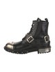 Alexander McQueen Leather Studded Accents Combat Boots