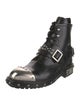 Alexander McQueen Leather Studded Accents Combat Boots
