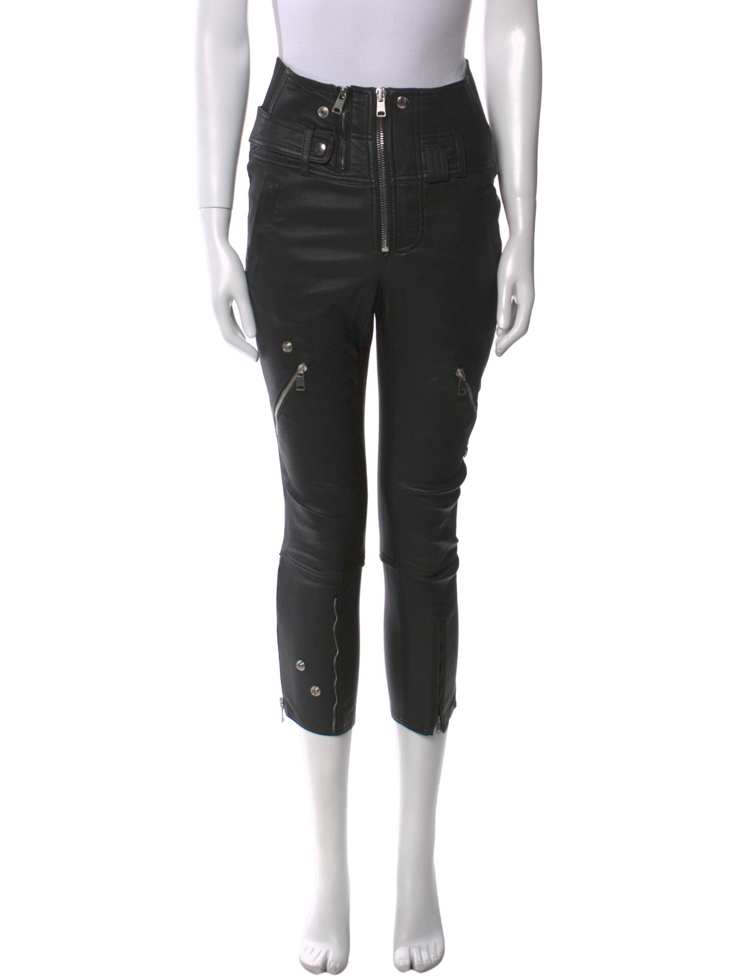 Alexander McQueen Leather Straight Leg Pants