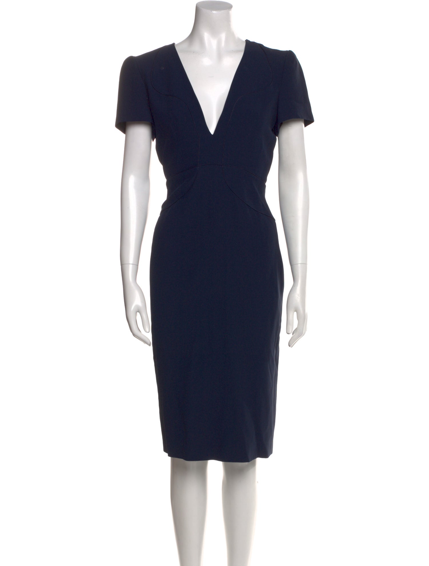 Alexander McQueen V-Neck Midi Length Dress
