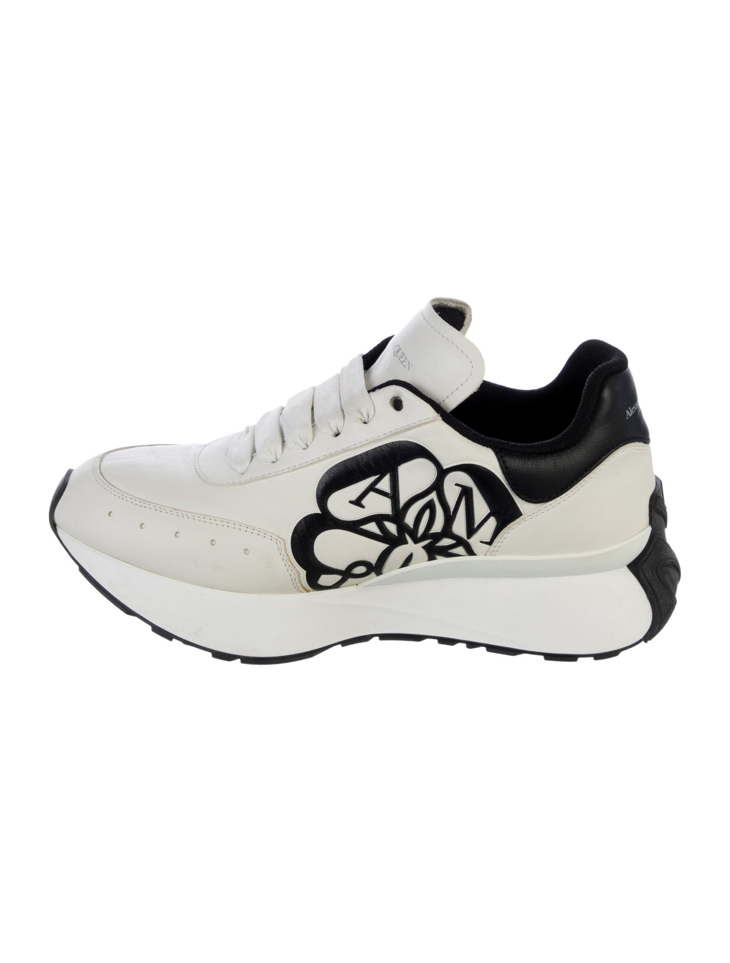 Alexander McQueen Leather Printed Athletic Sneakers
