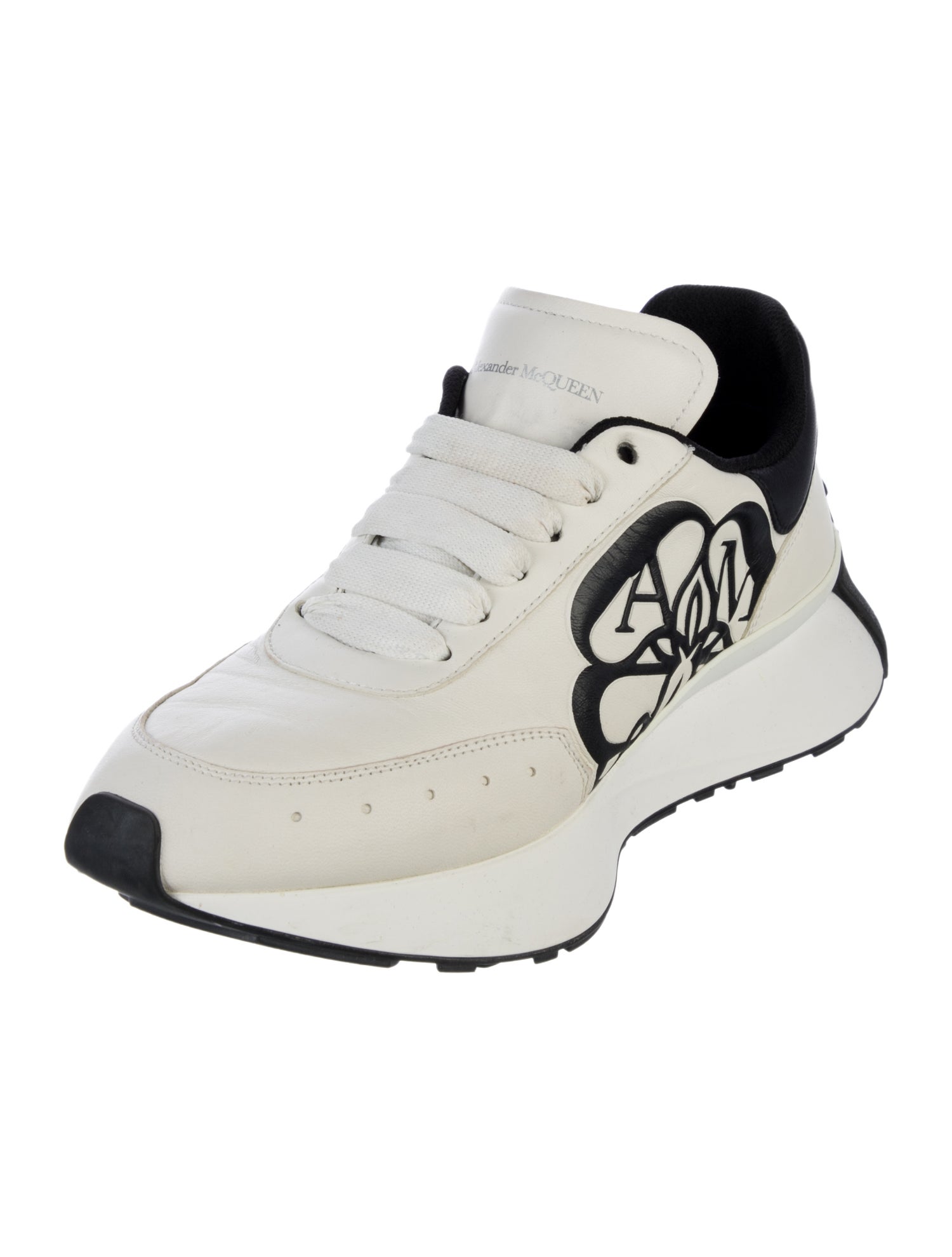 Alexander McQueen Leather Printed Athletic Sneakers