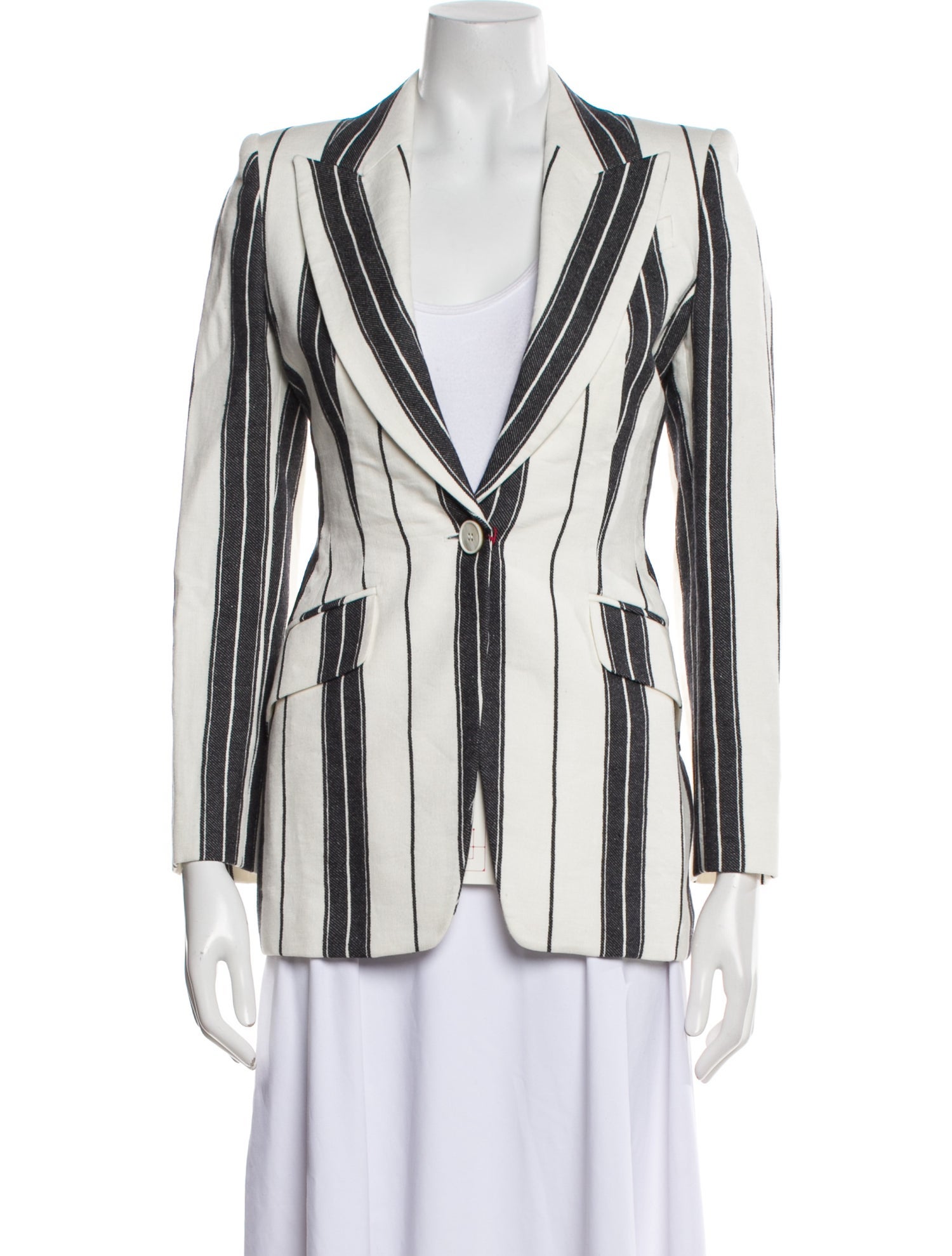 Alexander McQueen Linen Striped Blazer w/ Tags