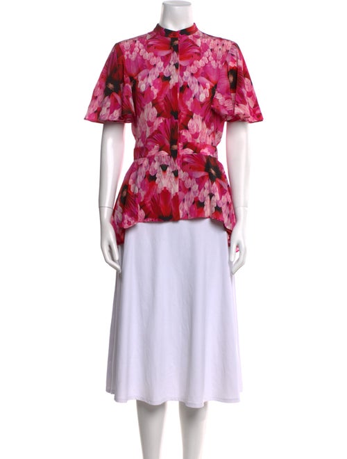 Alexander McQueen Silk Floral Print Blouse