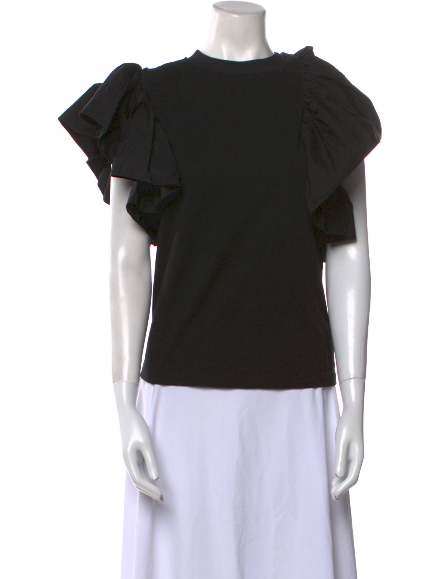 Alexander McQueen Bateau Neckline Short Sleeve Top