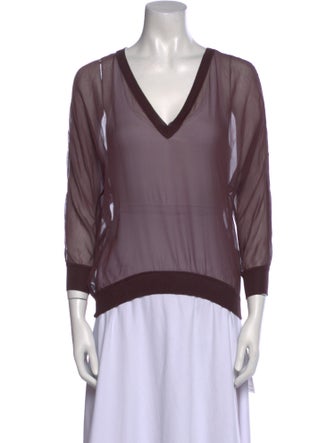 Alexander McQueen Silk V-Neck Blouse
