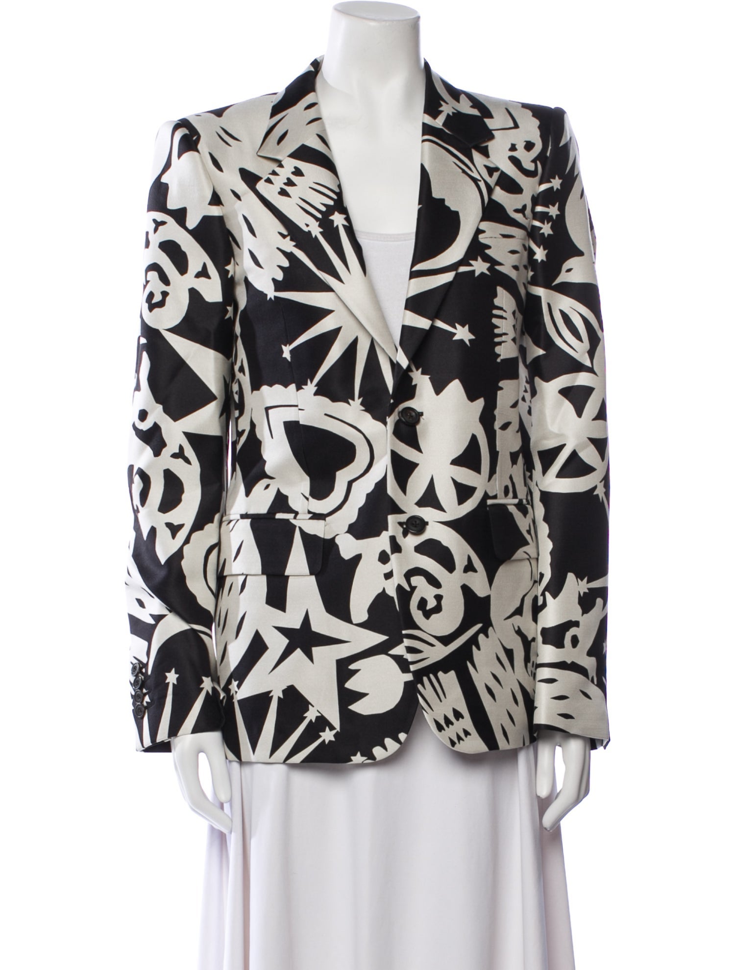 Alexander McQueen Silk Floral Print Blazer