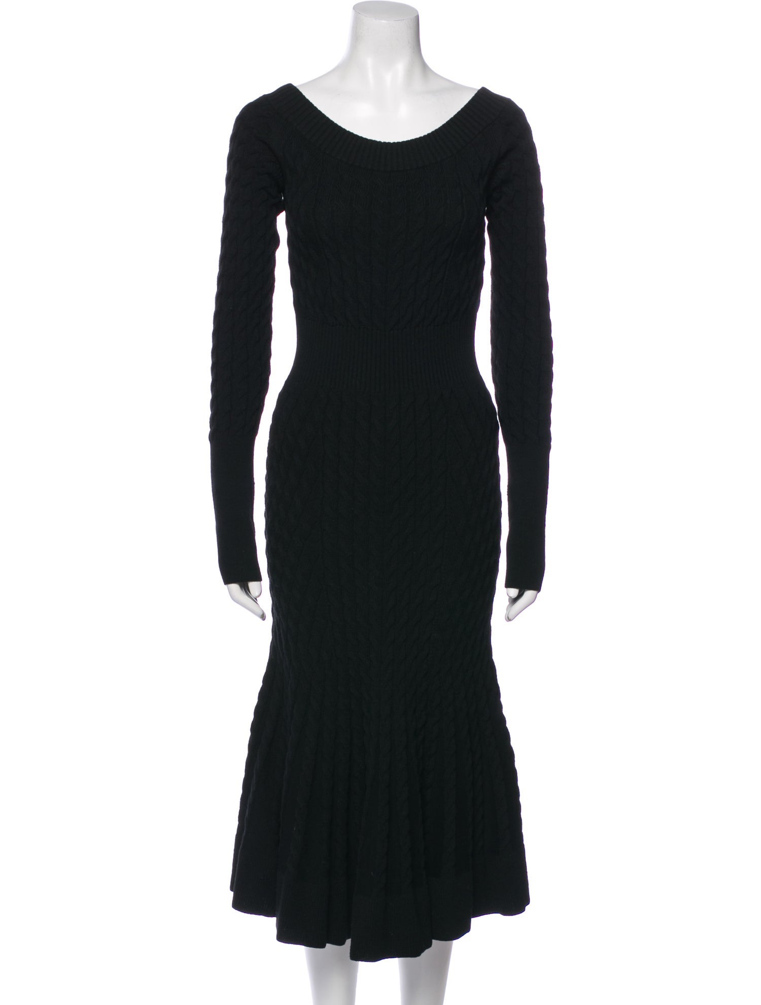 Alexander McQueen Wool Midi Length Dress