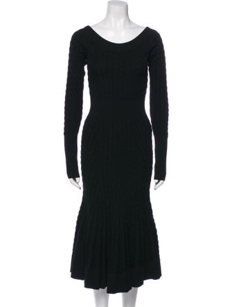 Alexander McQueen Wool Midi Length Dress