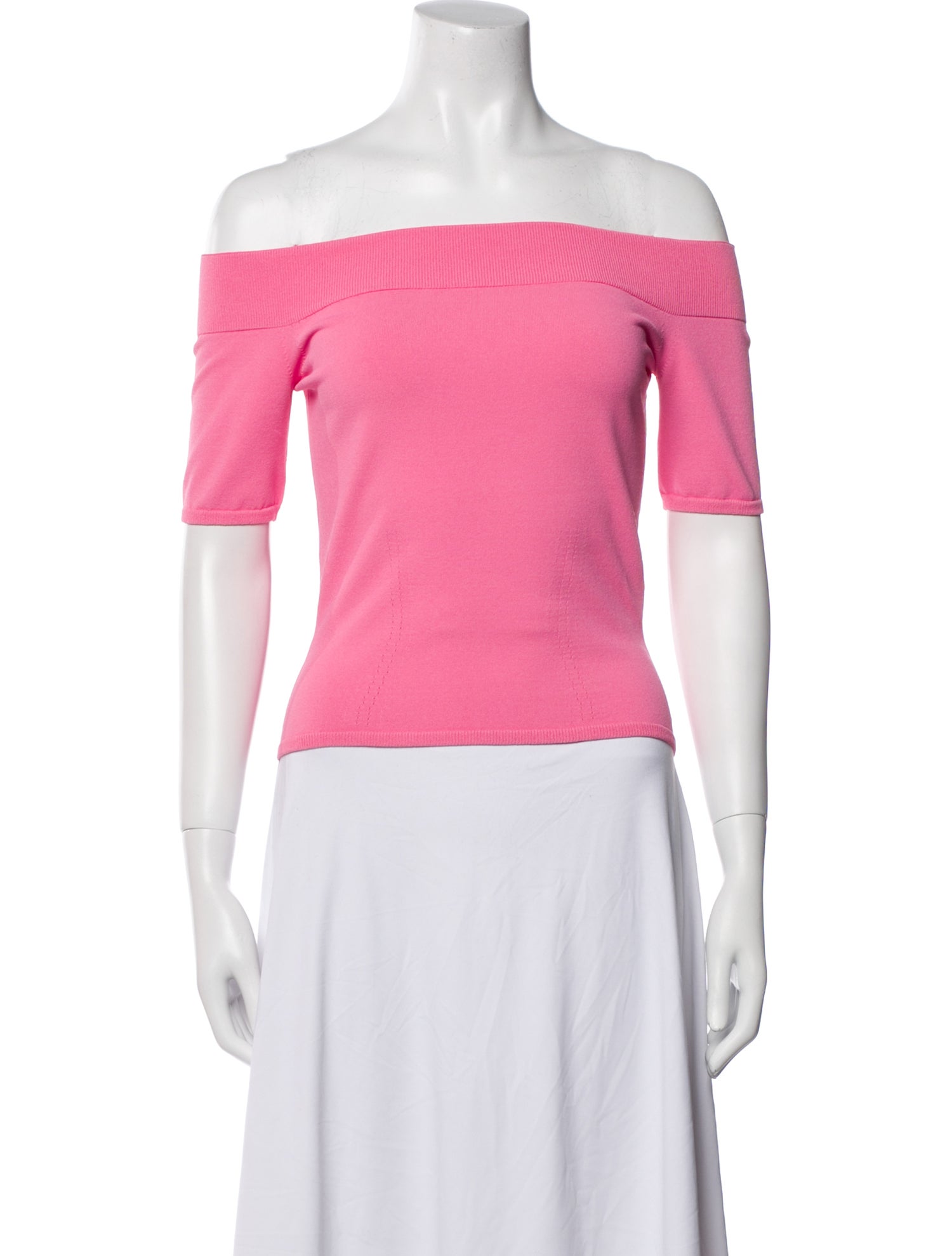 Alexander McQueen Off-The-Shoulder Short Sleeve Crop Top