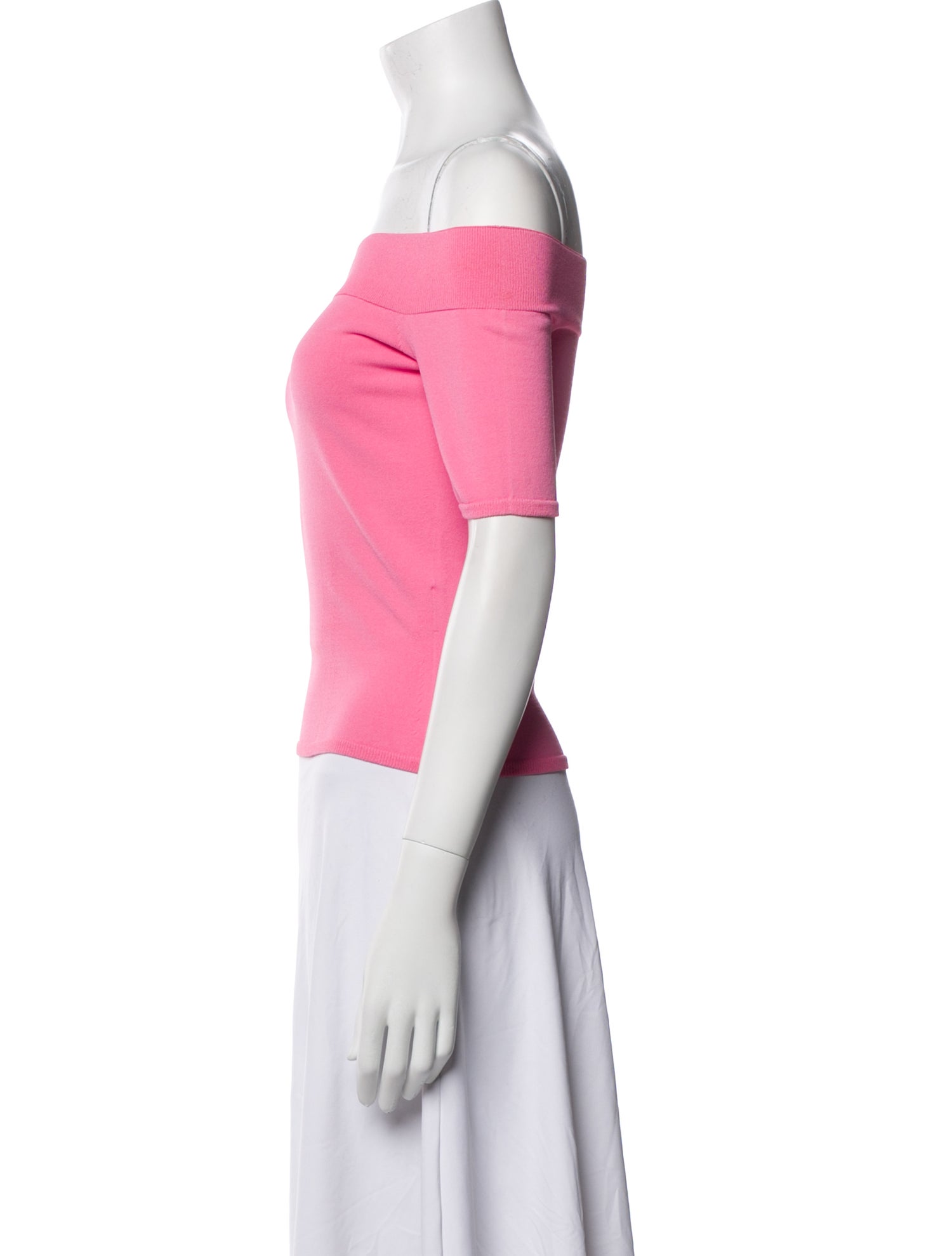 Alexander McQueen Off-The-Shoulder Short Sleeve Crop Top