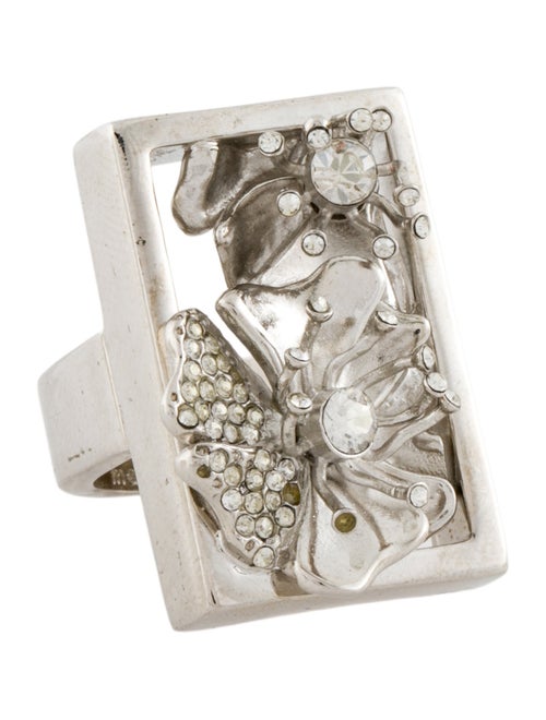 Alexander McQueen Crystal Cocktail Ring