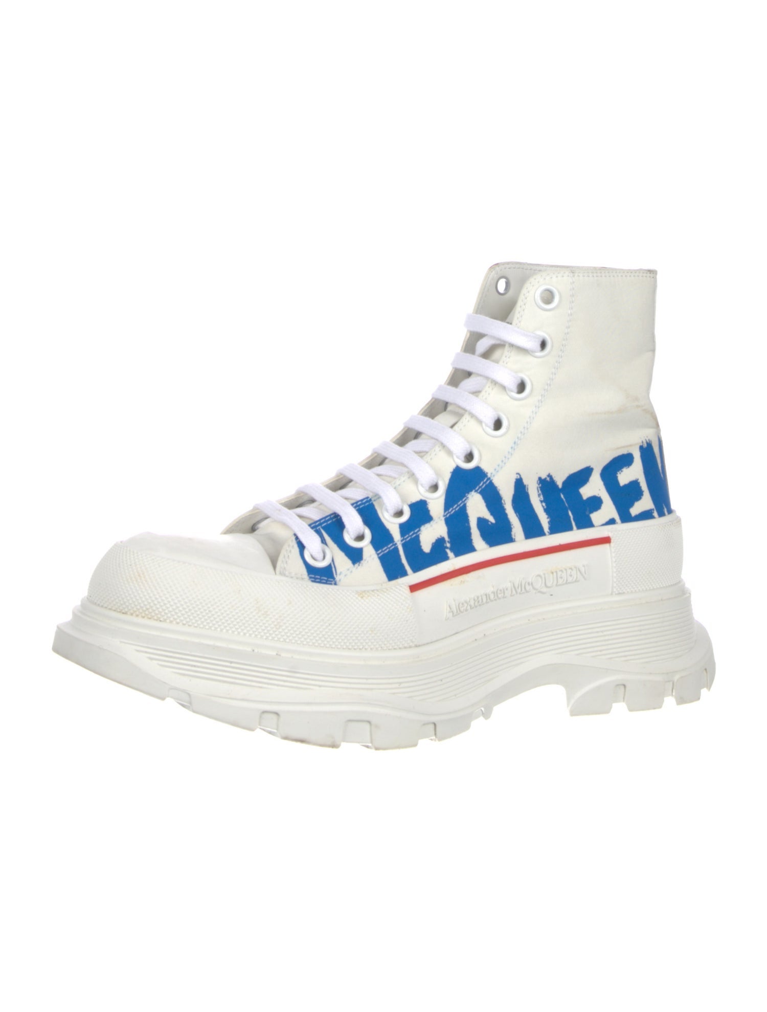 Alexander McQueen Canvas Lace-Up Boots