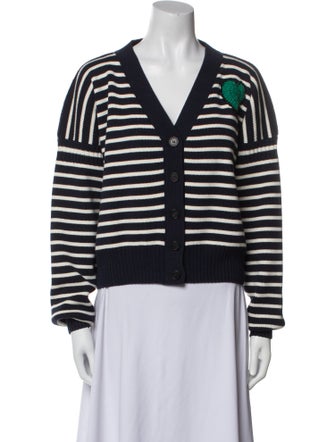 Alexander McQueen Striped V-Neck Sweater