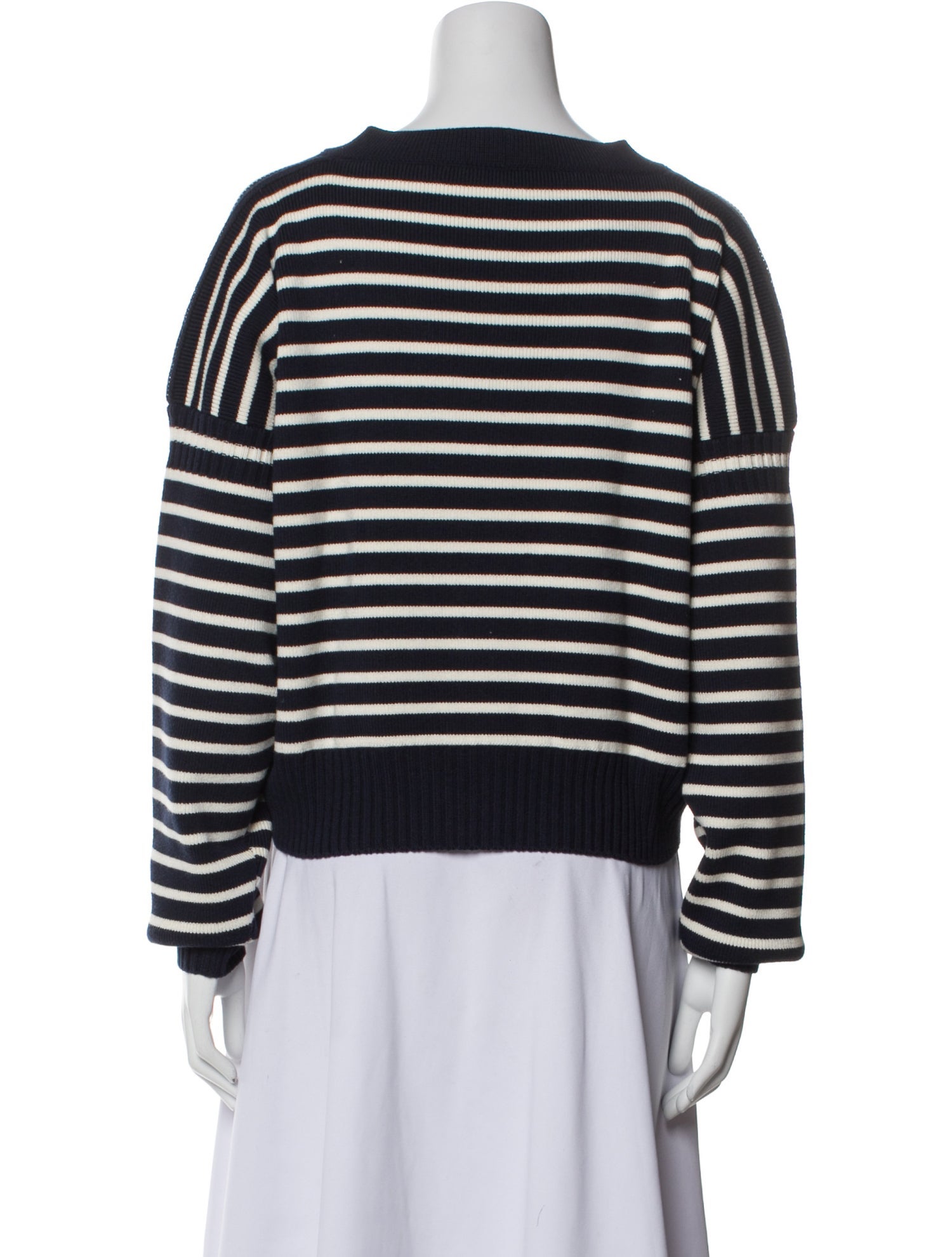 Alexander McQueen Striped V-Neck Sweater