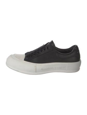 Alexander McQueen Leather Colorblock Pattern Sneakers