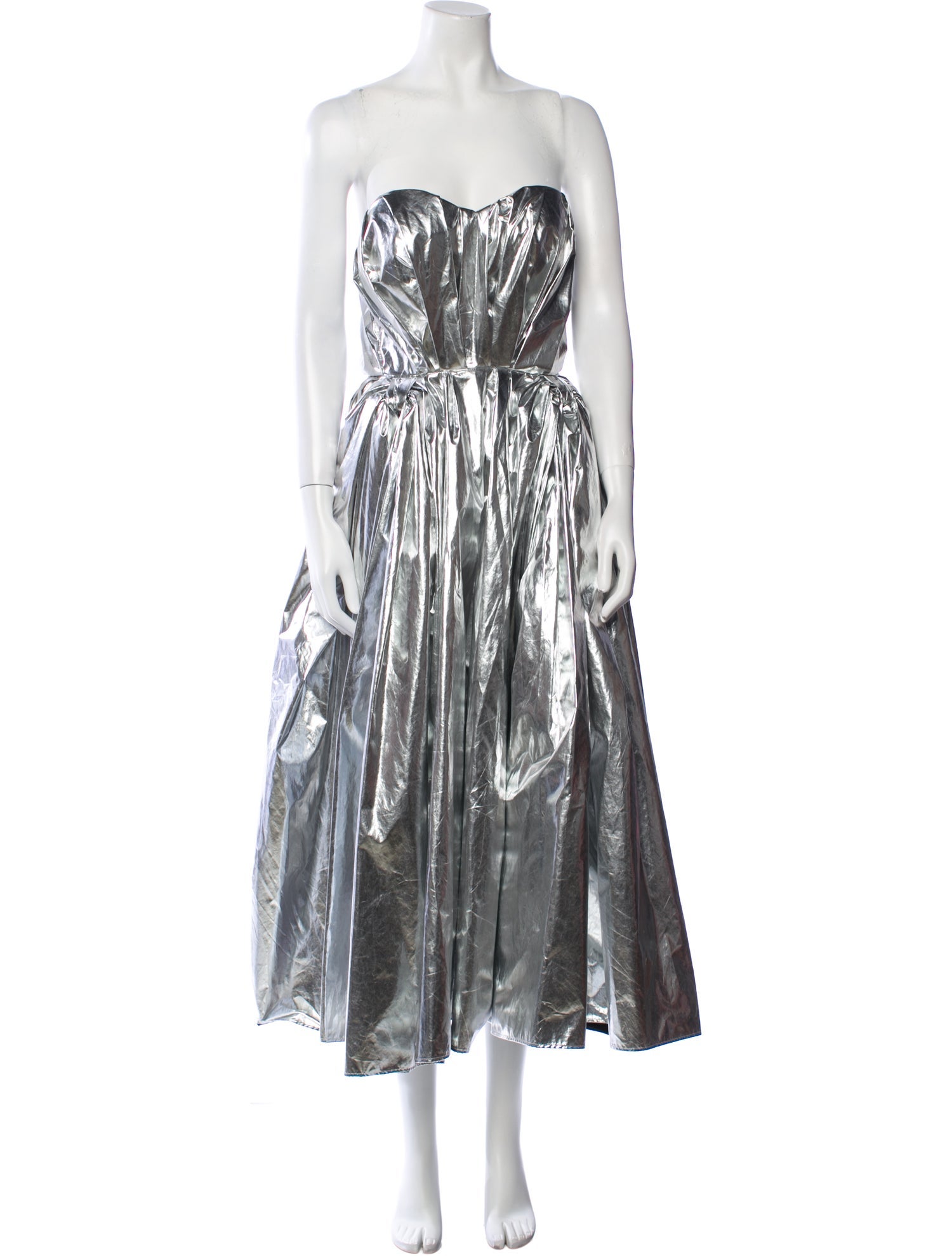 Alexander McQueen Strapless Midi Length Dress