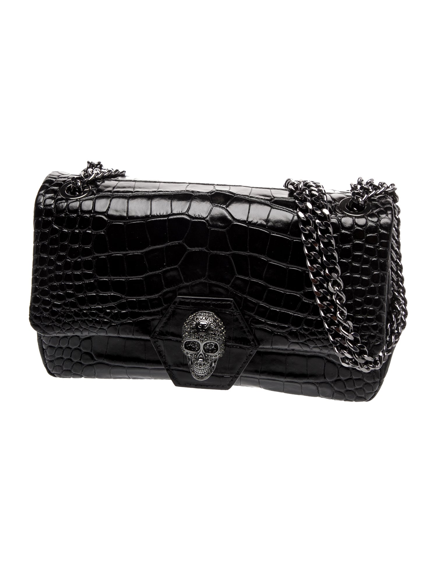 Philipp Plein Embossed Leather Shoulder Bag