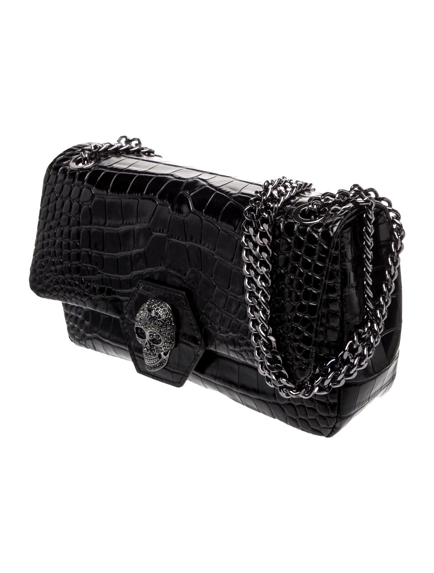 Philipp Plein Embossed Leather Shoulder Bag
