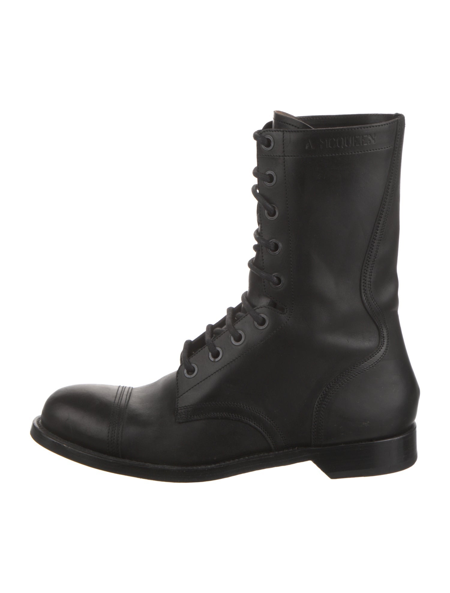 Alexander McQueen Leather Combat Boots