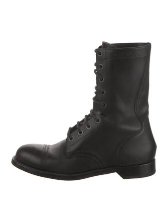 Alexander McQueen Leather Combat Boots