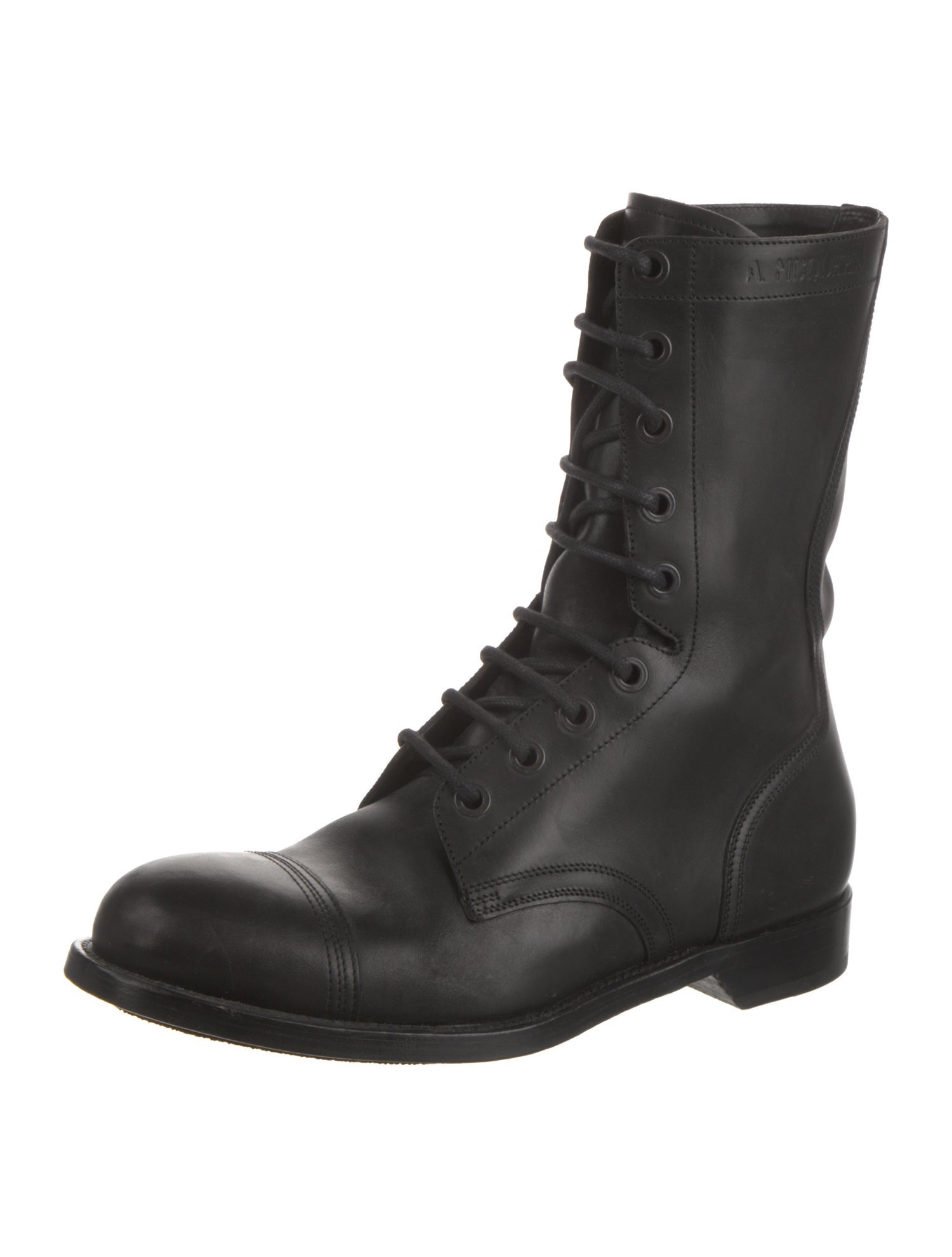 Alexander McQueen Leather Combat Boots