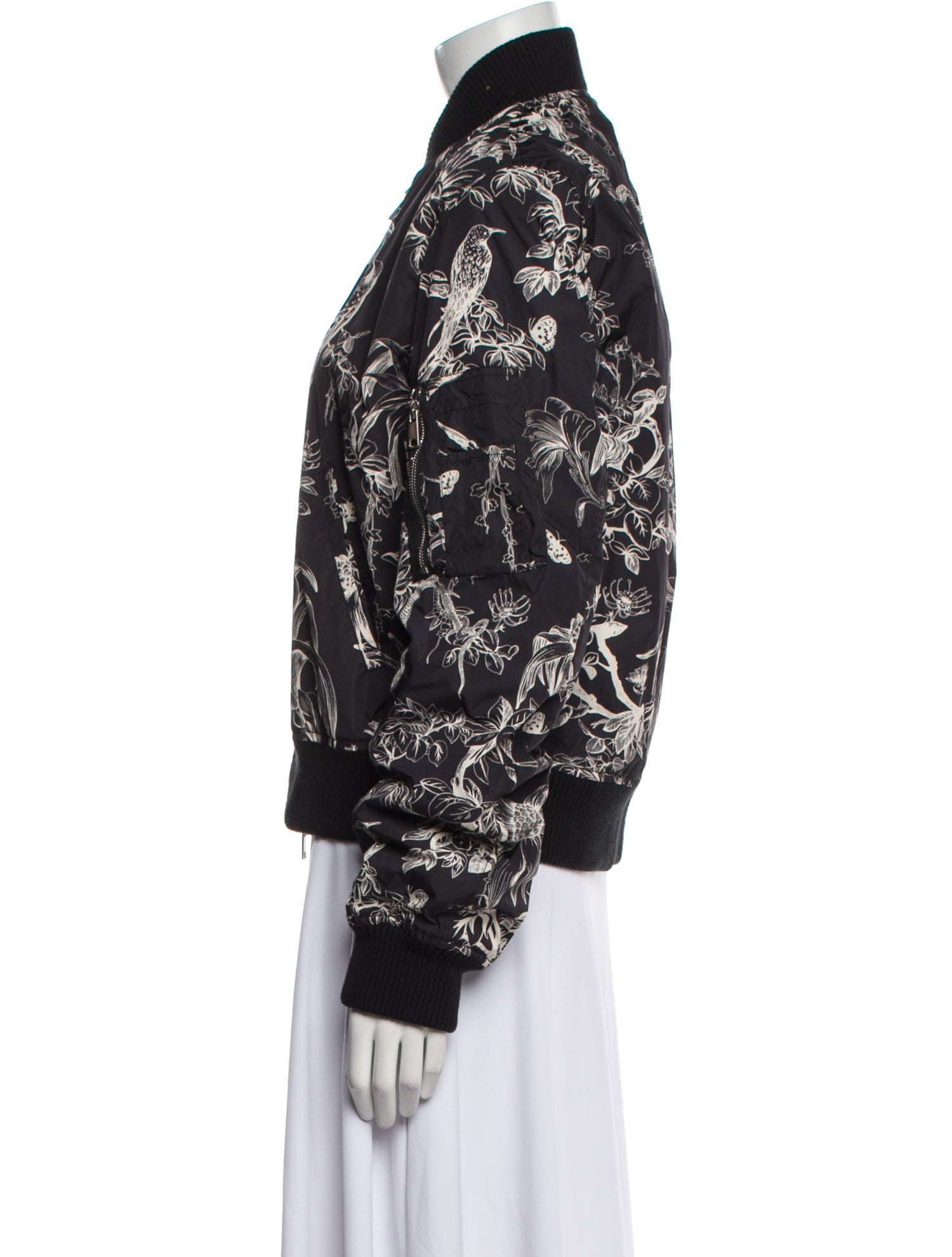 Alexander McQueen Floral Print Bomber Jacket