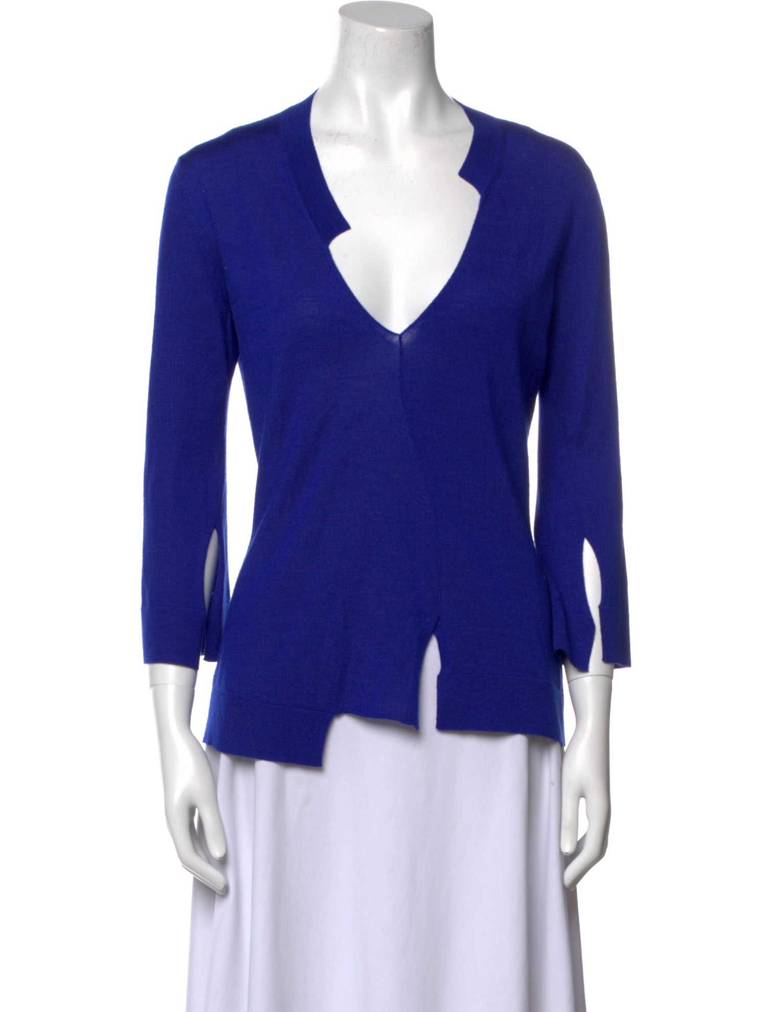 Alexander McQueen Wool V-Neck Blouse