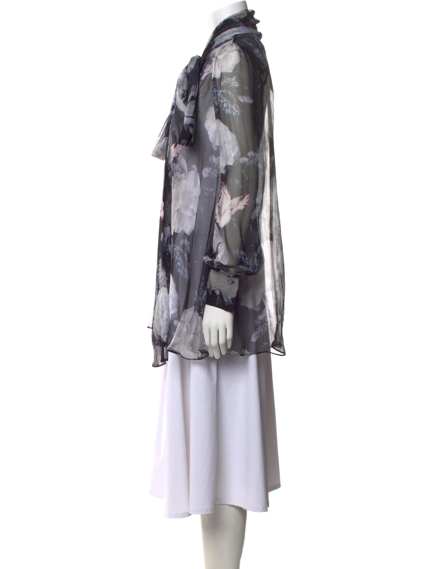 Alexander McQueen Silk Floral Print Blouse