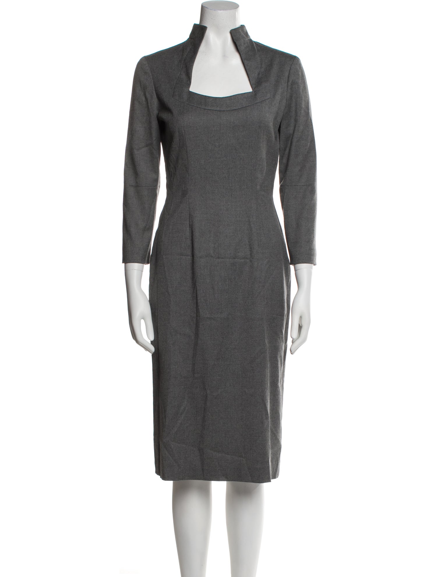 Alexander McQueen Virgin Wool Midi Length Dress