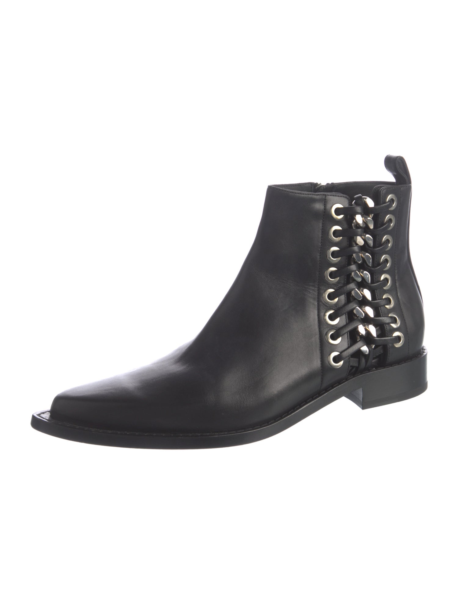 Alexander McQueen Leather Chain-Link Accents Chelsea Boots