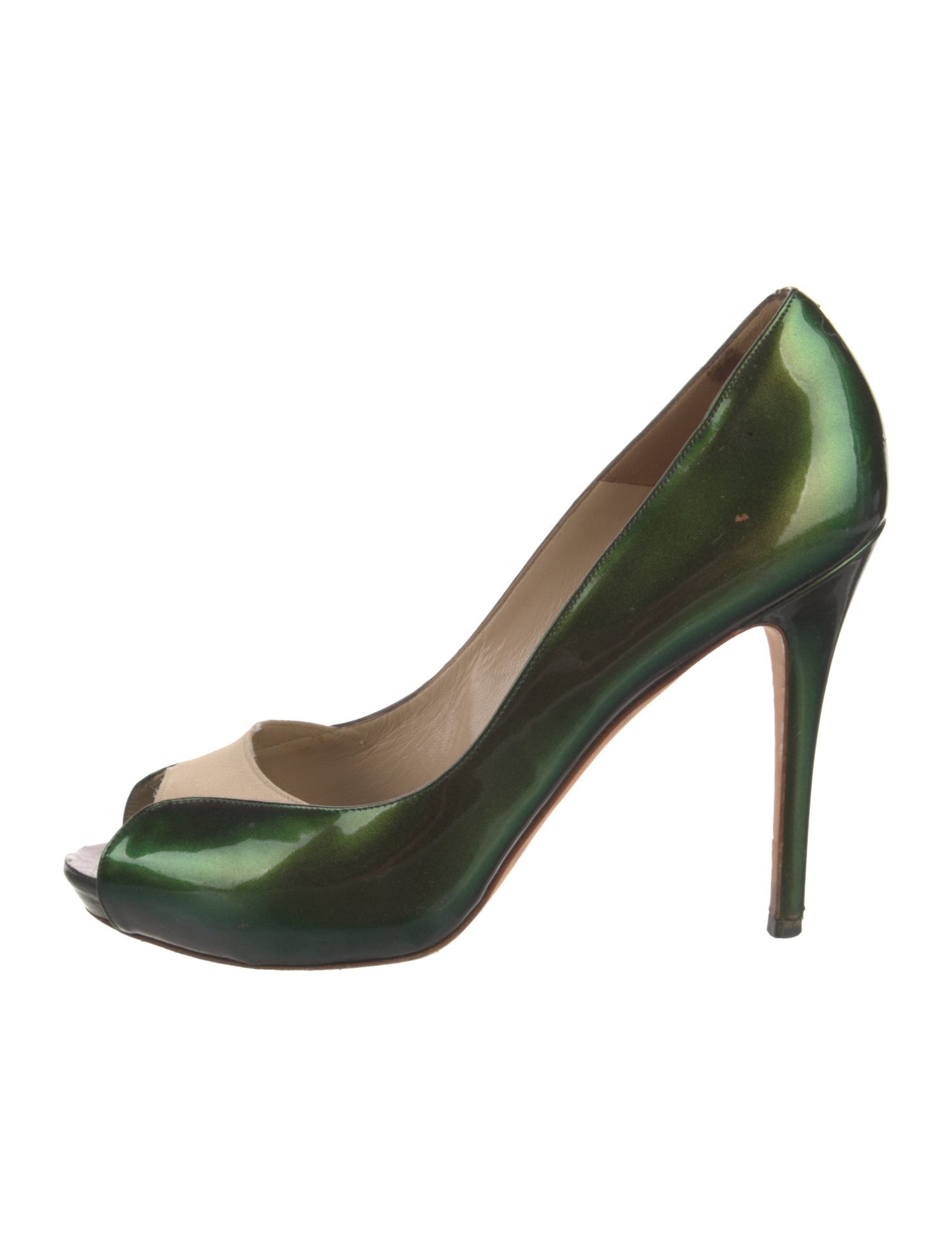 Alexander McQueen Patent Leather Colorblock Pattern Pumps