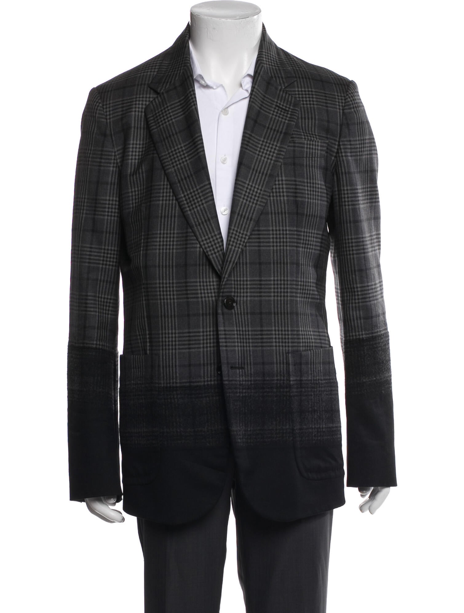 Alexander McQueen Wool Plaid Print Blazer