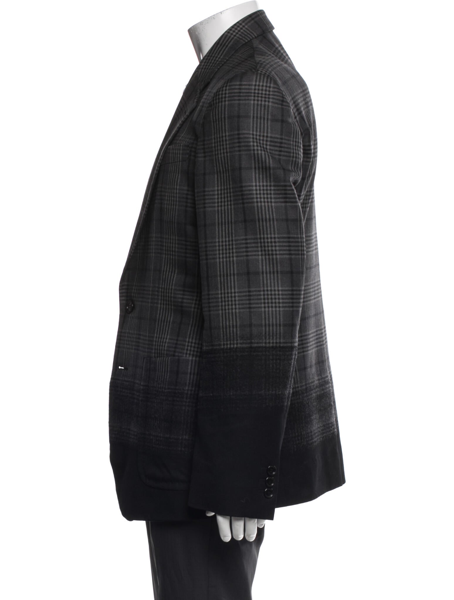 Alexander McQueen Wool Plaid Print Blazer