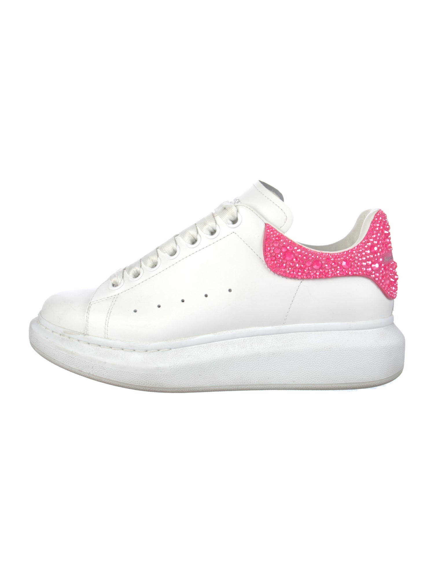 Alexander McQueen Leather Crystal Embellishments Sneakers