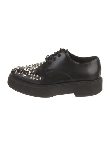 Alexander McQueen Flats Leather Studded Accents Oxfords IT 38 | 8