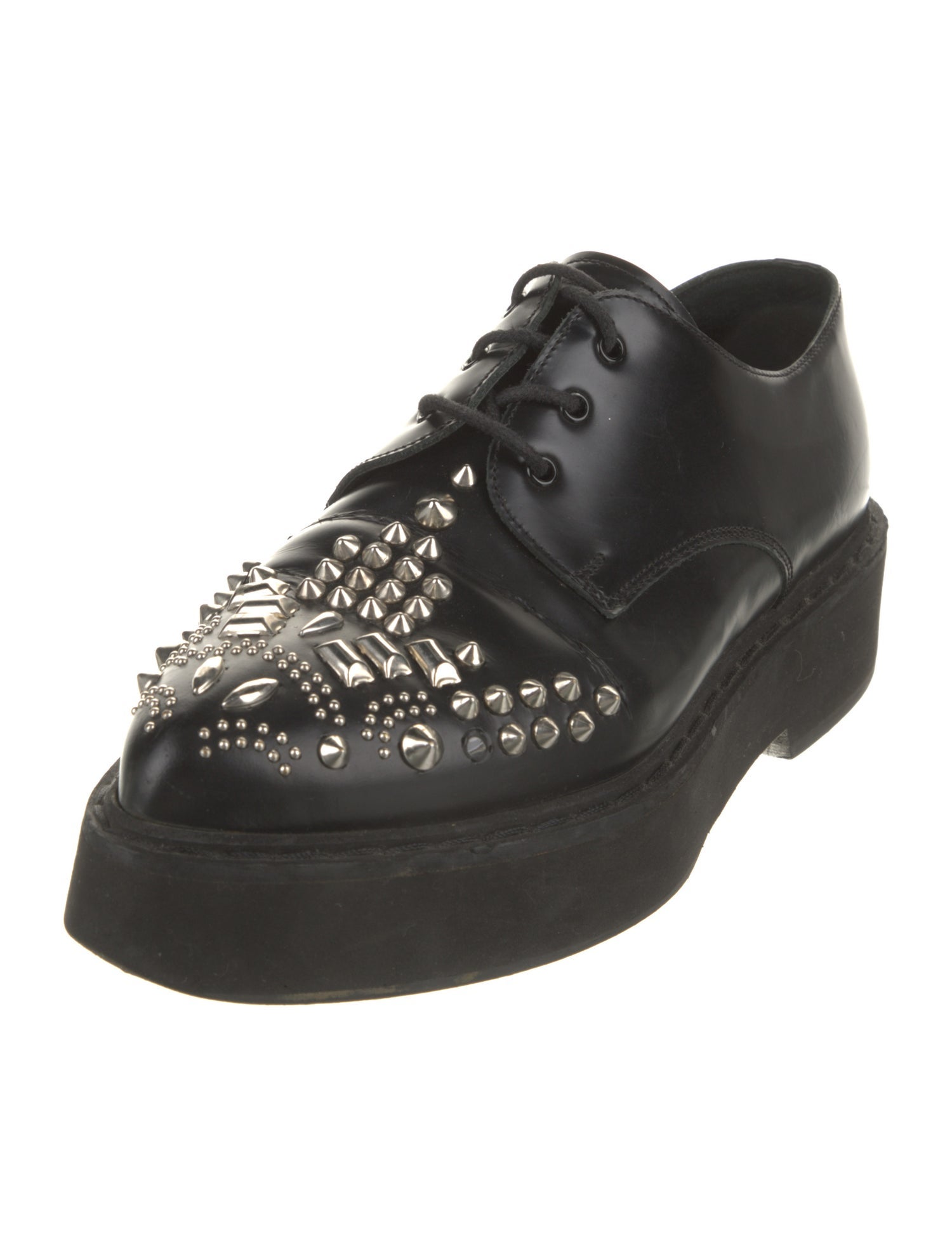 Alexander McQueen Leather Studded Accents Oxfords