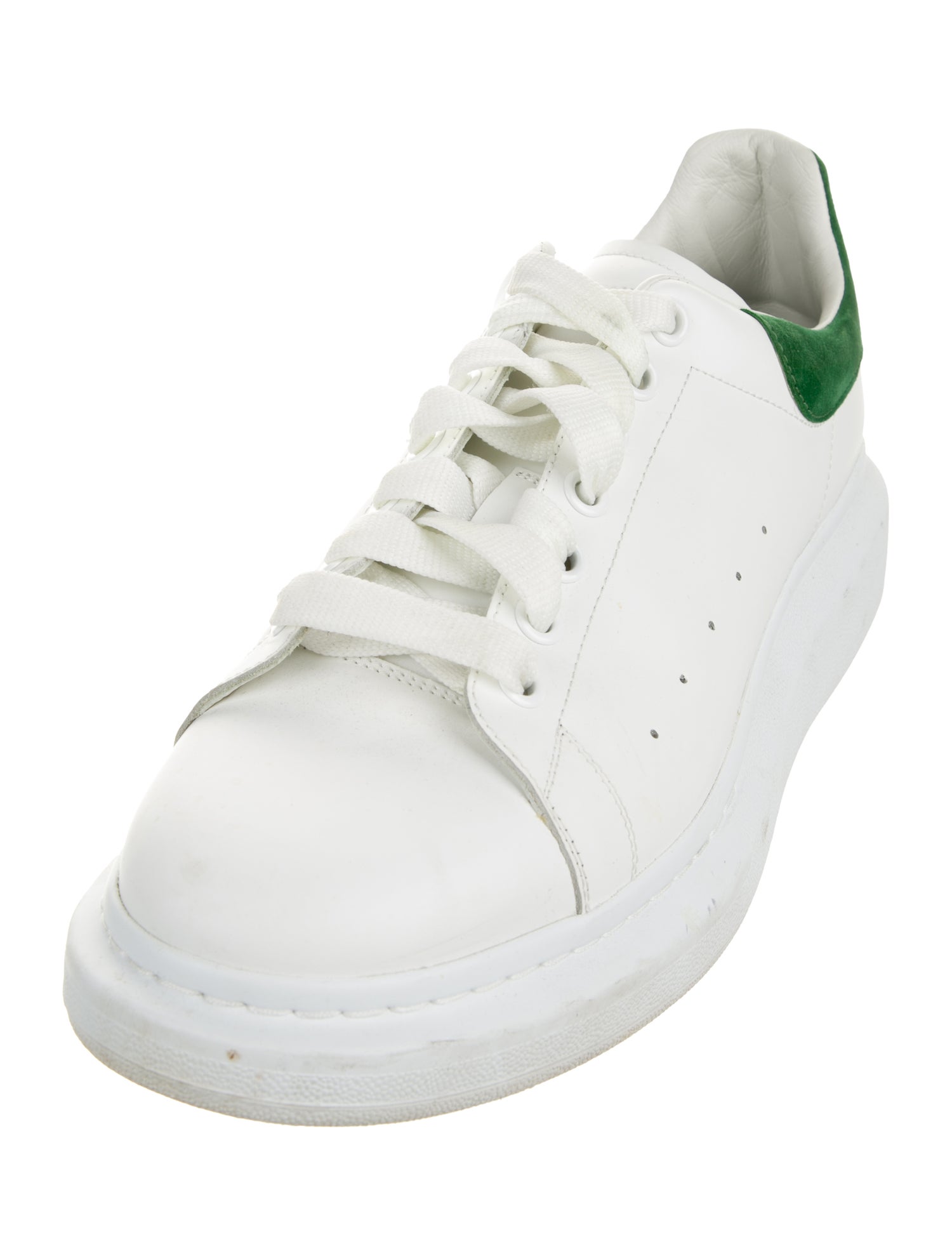 Alexander McQueen Leather Colorblock Pattern Chunky Sneakers