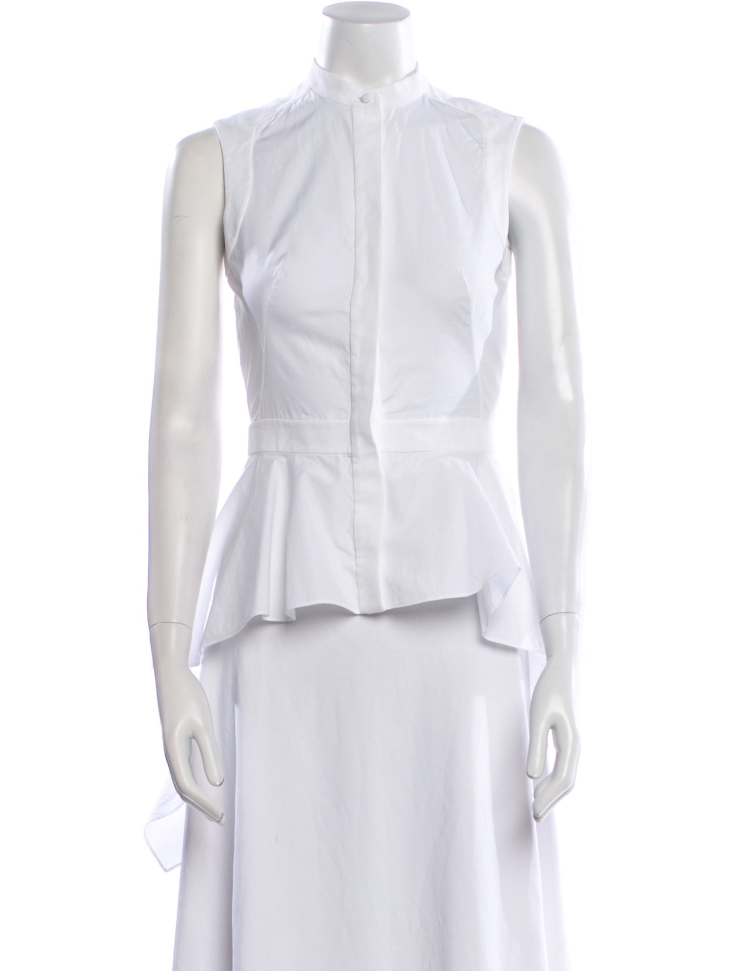 Alexander McQueen Mock Neck Sleeveless Crop Top