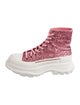 Alexander McQueen Glitter Leather Trim Embellishment Sock Sneakers