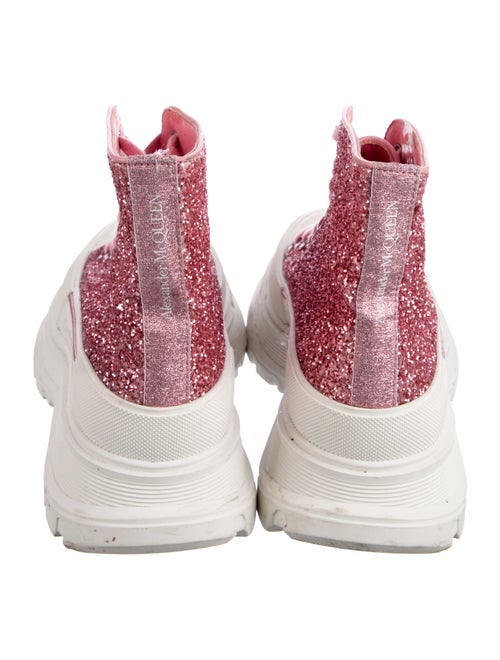 Alexander McQueen Glitter Leather Trim Embellishment Sock Sneakers