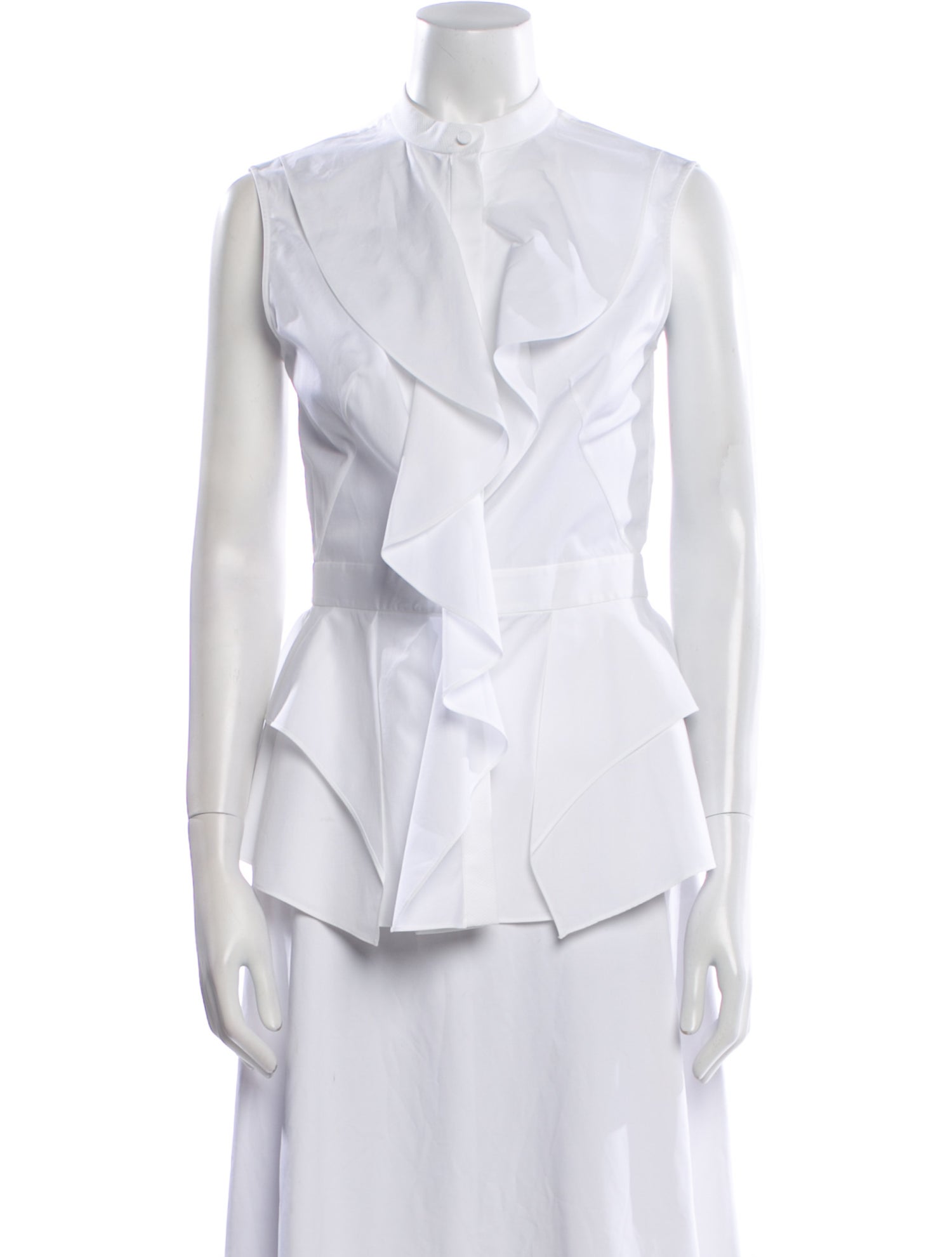 Alexander McQueen Mock Neck Sleeveless Blouse